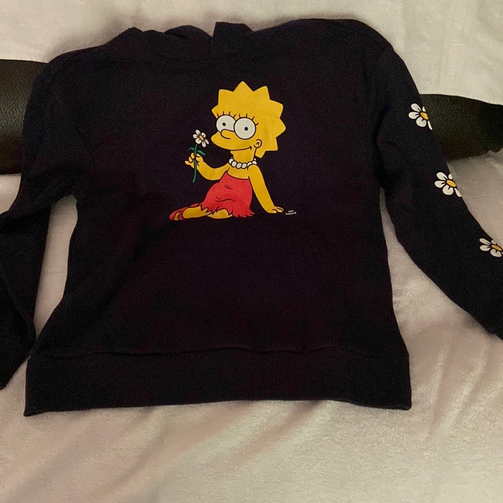 navy blue lisa simpson pullover hoodie